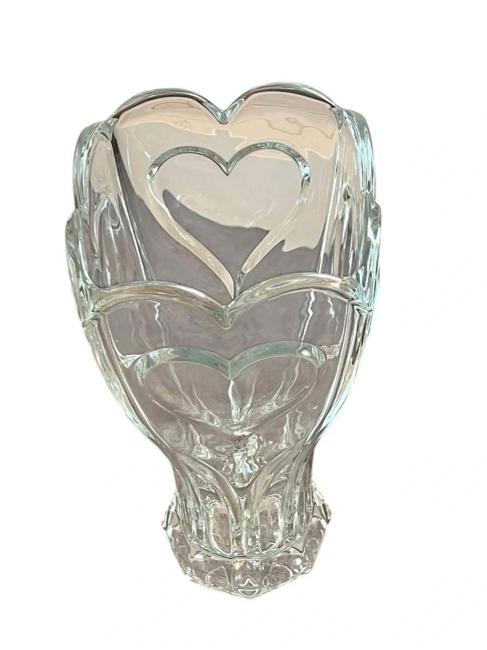 Clear Glass Heart Accent Vase by